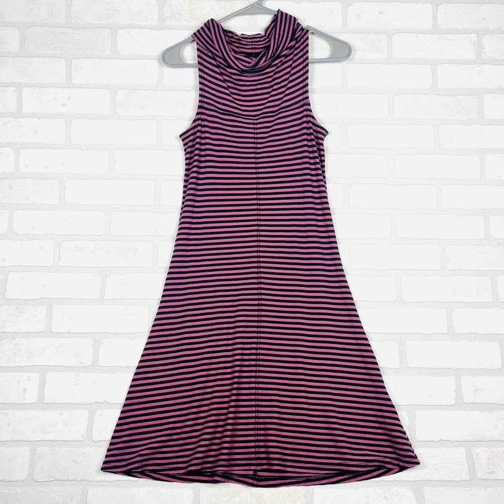 Horny Toad Pink Navy Stripe Sleeveless Cowl Neck‎ A-Line Dress Women's XS